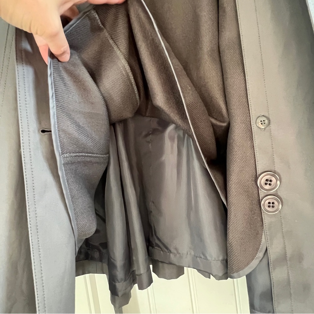 NWT Gallery Woman hooded gray trench coat - Picture 12 of 15
